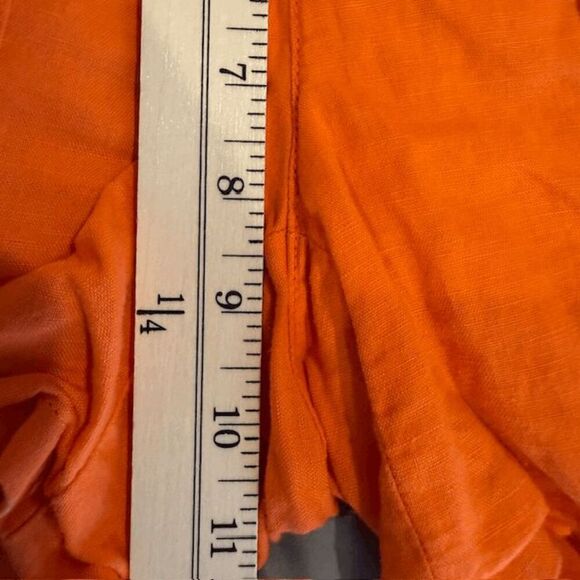 Banana Republic Rio Linen Blend Shorts Bright Mandarin Orange Size 0 - Picture 11 of 14